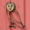 Barn Owl Flamed Metal Wall Sculpture