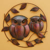 Owl Duo Flamed Metal Wall Sculpture
