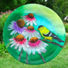 Goldfinch Glass Bird Bath w/Stake