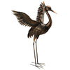 Bronze Crane Metal Sculpture Up 44 inch