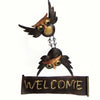 Hanging Owls Metal Welcome Sign
