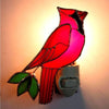 Cardinal Stained Glass Night Light