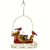 Cardinals Metal Sleigh Hanging Decoration