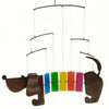 Rainbow Dachshund Glass Garden Mobile