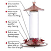 Copper Glass Hummingbird Feeder