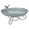 Cast Iron Standing Birdbath Grey