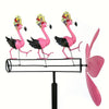 Dancing Flamingos Whirligig Garden Stake