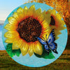 Sunflowers Glass Bird Bath w/Stand
