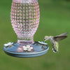 Cranberry Hobnail Vintage Hummingbird Feeder