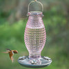 Cranberry Hobnail Vintage Hummingbird Feeder