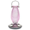 Cranberry Hobnail Vintage Hummingbird Feeder