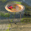 Golden Copper Plated Birdbath w/Stand