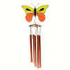 Yellow/Orange Butterfly Stained Glass Wind Chime