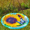 Sunflowers Glass Hanging Bird Bath