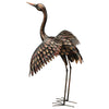 Bronze Crane Metal Sculpture Out 41 inch