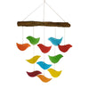 Sandblasted Glass Birds Wind Chime