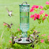 Antique Sea Green Glass Hummingbird Feeder