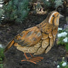 Quail Metal Bird Sculpture Female 9.75 inch