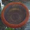 Fiber Clay Black/Red Birdbath Bowl