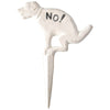 Cast Iron No Pooping Yard Sign White - Qivras
