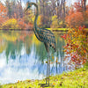 Metallic Copper Crane Metal Sculpture 55 inch